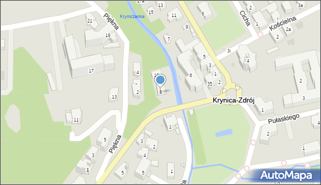 Krynica-Zdrój, Zdrojowa, 8, mapa Krynica-Zdrój