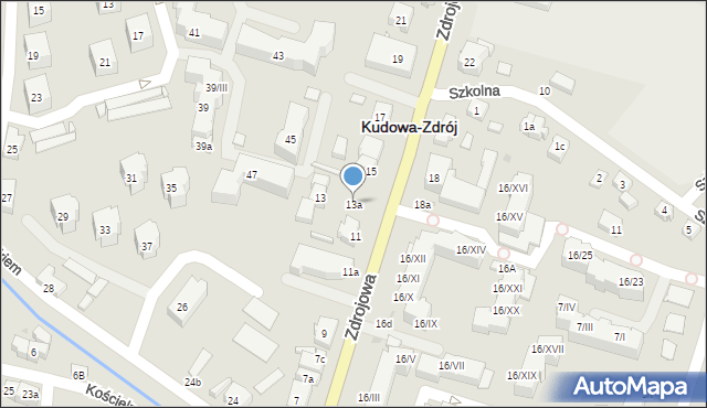 Kudowa-Zdrój, Zdrojowa, 13a, mapa Kudowa-Zdrój