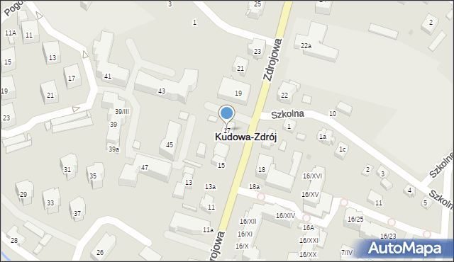 Kudowa-Zdrój, Zdrojowa, 17, mapa Kudowa-Zdrój