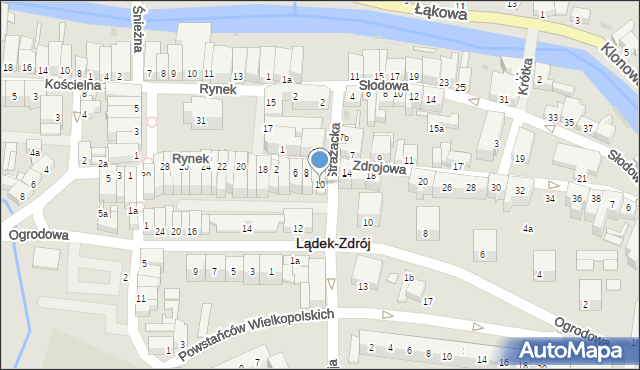 Lądek-Zdrój, Zdrojowa, 10, mapa Lądek-Zdrój