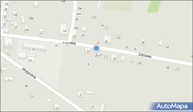 Lublin, Zdrowa, 15, mapa Lublina