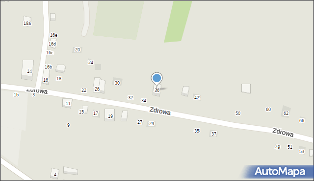 Lublin, Zdrowa, 36, mapa Lublina