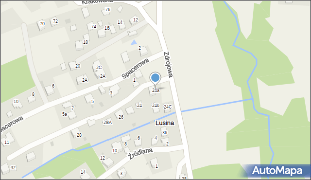 Lusina, Zdrojowa, 24a, mapa Lusina