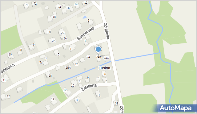 Lusina, Zdrojowa, 24b, mapa Lusina