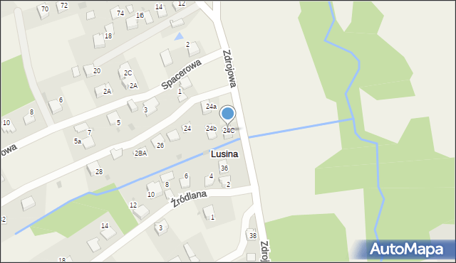 Lusina, Zdrojowa, 24C, mapa Lusina