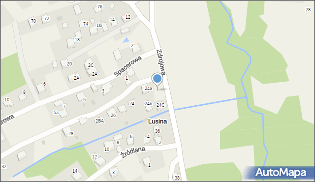 Lusina, Zdrojowa, 24d, mapa Lusina