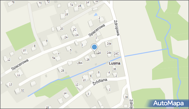 Lusina, Zdrojowa, 26a, mapa Lusina