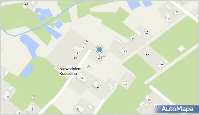 Niewodnica Kościelna, Zdrojowa, 10a, mapa Niewodnica Kościelna