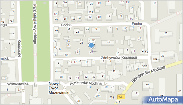 Nowy Dwór Mazowiecki, Zdobywców Kosmosu, 14B, mapa Nowy Dwór Mazowiecki