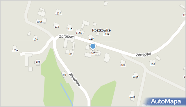 Nowy Sącz, Zdrojowa, 100, mapa Nowego Sącza