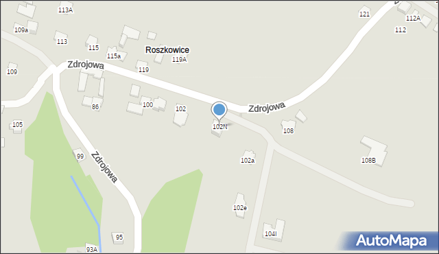 Nowy Sącz, Zdrojowa, 102N, mapa Nowego Sącza