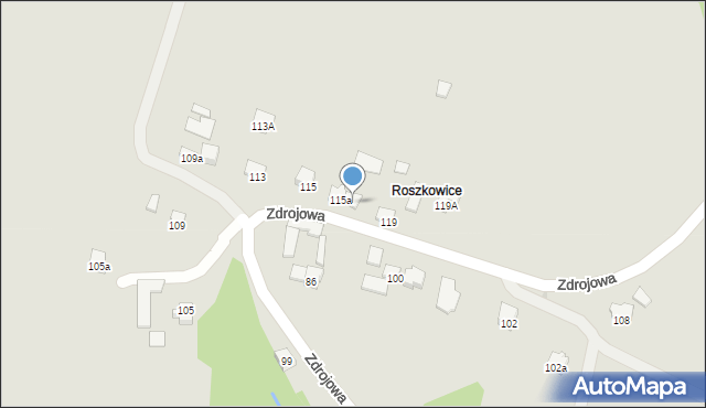 Nowy Sącz, Zdrojowa, 117, mapa Nowego Sącza