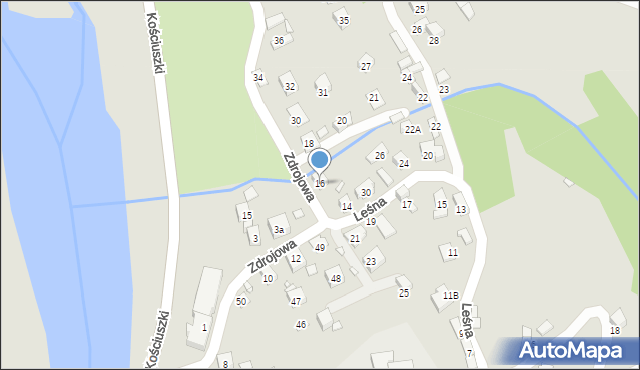 Piwniczna-Zdrój, Zdrojowa, 16, mapa Piwniczna-Zdrój