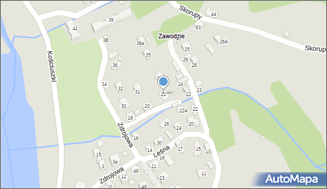 Piwniczna-Zdrój, Zdrojowa, 21, mapa Piwniczna-Zdrój