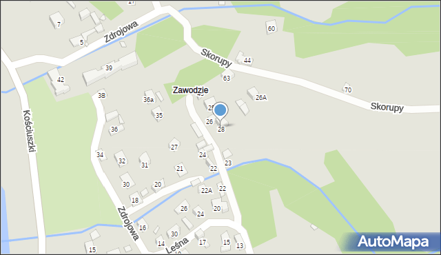 Piwniczna-Zdrój, Zdrojowa, 28, mapa Piwniczna-Zdrój