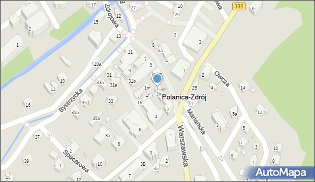 Polanica-Zdrój, Zdrojowa, 1c, mapa Polanica-Zdrój
