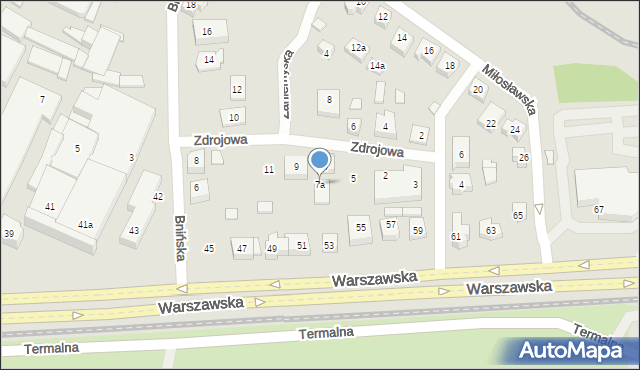 Poznań, Zdrojowa, 7a, mapa Poznania