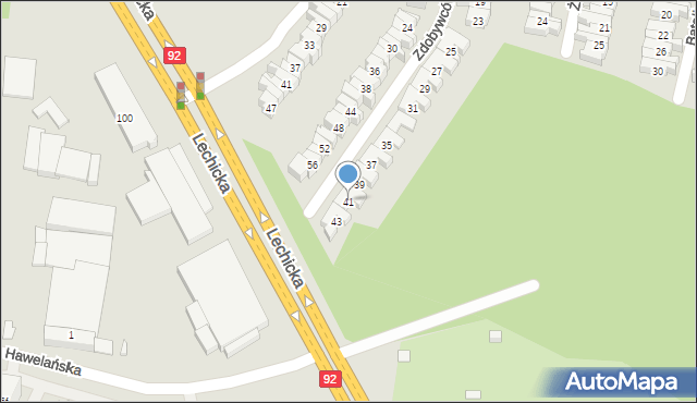 Poznań, Zdobywców Monte Cassino, 41, mapa Poznania