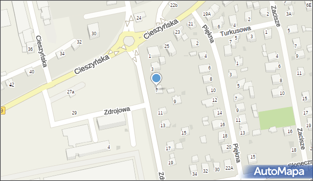 Pszczyna, Zdrojowa, 7, mapa Pszczyny