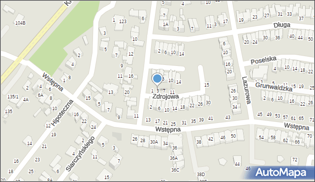 Radom, Zdrojowa, 3, mapa Radomia