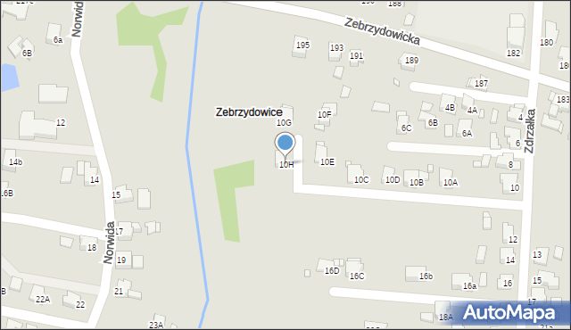 Rybnik, Zdrzałka Ludwika, 10H, mapa Rybnika