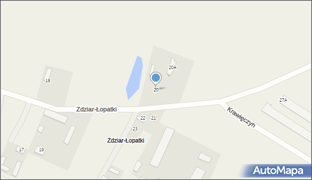 Sarzyn, Zdziar-Łopatki, 20, mapa Sarzyn