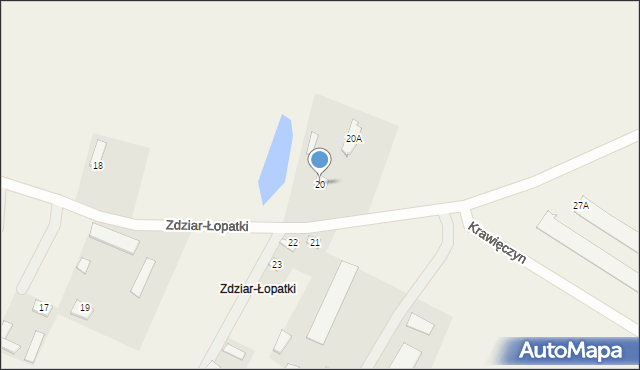 Sarzyn, Zdziar-Łopatki, 20, mapa Sarzyn