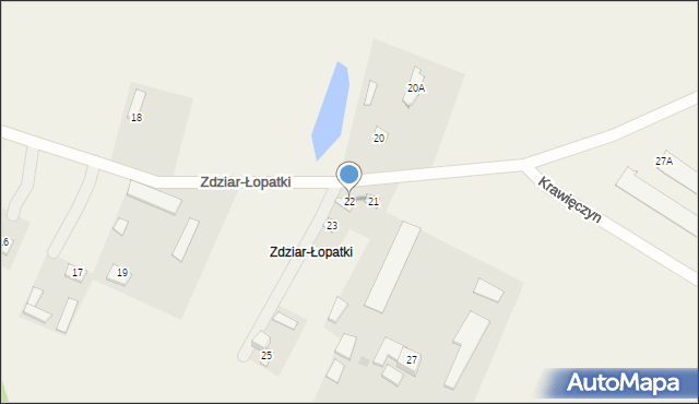 Sarzyn, Zdziar-Łopatki, 22, mapa Sarzyn