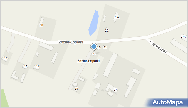 Sarzyn, Zdziar-Łopatki, 23, mapa Sarzyn