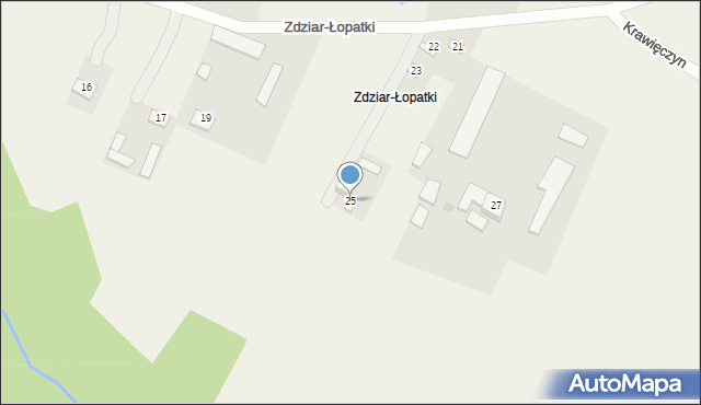 Sarzyn, Zdziar-Łopatki, 25, mapa Sarzyn