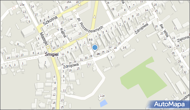 Śmigiel, Zdrojowa, 27, mapa Śmigiel