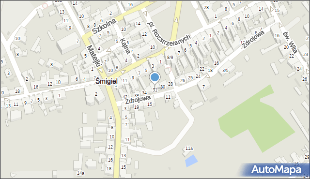 Śmigiel, Zdrojowa, 31, mapa Śmigiel