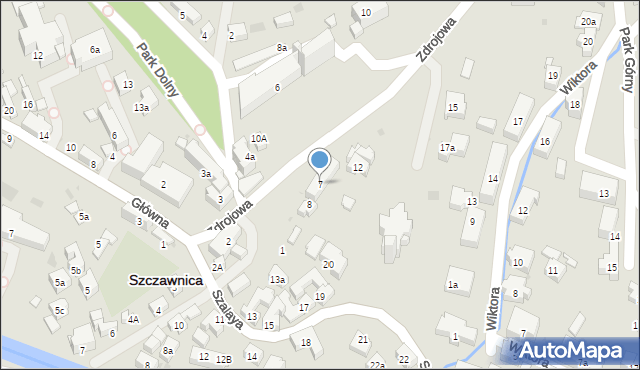 Szczawnica, Zdrojowa, 7, mapa Szczawnica