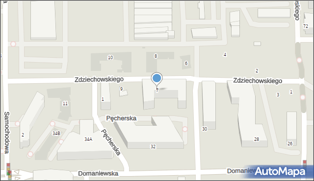 Warszawa, Zdziechowskiego Mariana, 7, mapa Warszawy