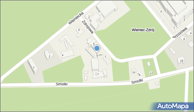 Wieniec-Zdrój, Zdrojowa, 3, mapa Wieniec-Zdrój