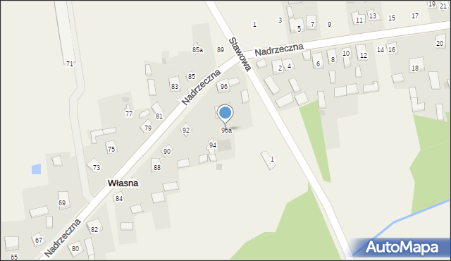 Własna, Zdrowa, 96a, mapa Własna