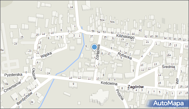 Zagórów, Zdrojowa, 7, mapa Zagórów