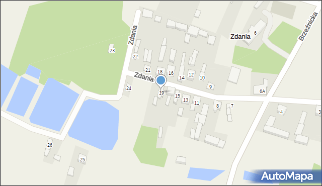 Zdania, Zdania, 19, mapa Zdania