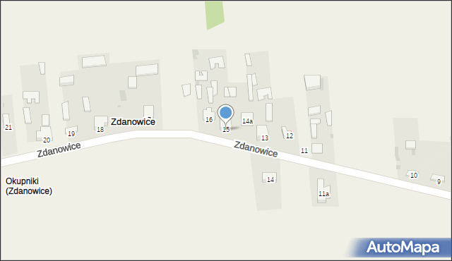 Zdanowice, Zdanowice, 15, mapa Zdanowice