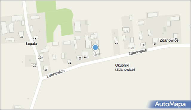 Zdanowice, Zdanowice, 22, mapa Zdanowice