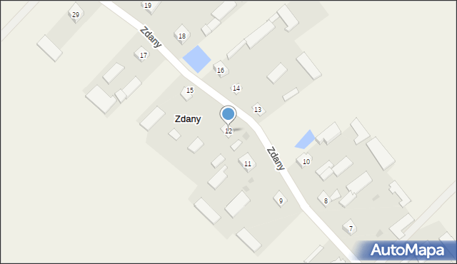 Zdany, Zdany, 12, mapa Zdany