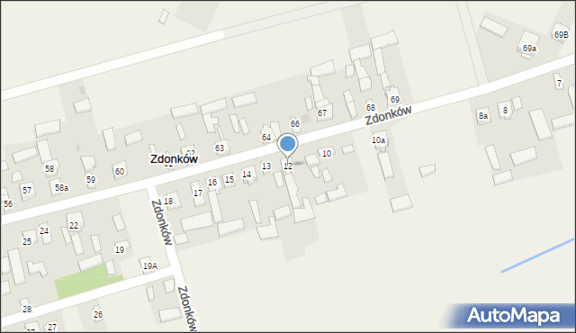 Zdonków, Zdonków, 12, mapa Zdonków