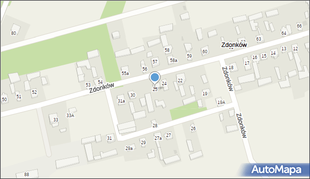 Zdonków, Zdonków, 25, mapa Zdonków