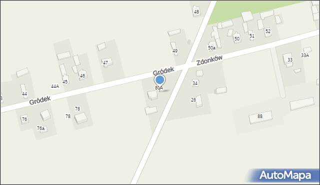 Zdonków, Zdonków, 80A, mapa Zdonków