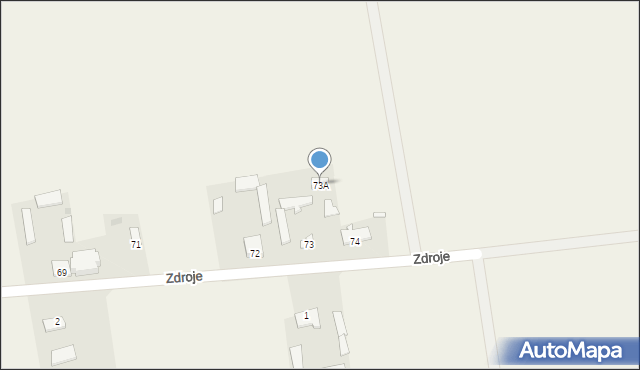 Zdroje, Zdroje, 73A, mapa Zdroje