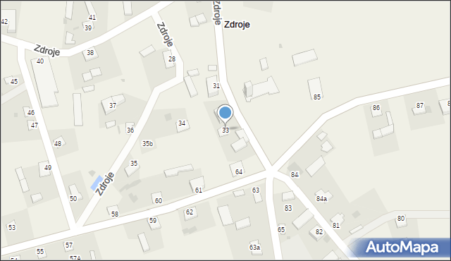 Zdroje, Zdroje, 33, mapa Zdroje