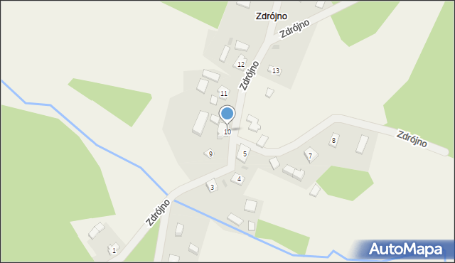 Zdrójno, Zdrójno, 10, mapa Zdrójno