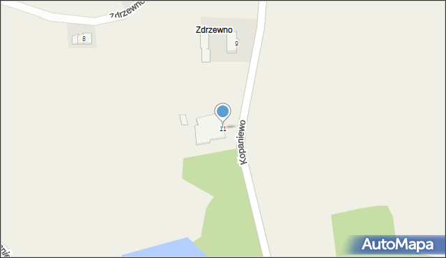 Zdrzewno, Zdrzewno, 11, mapa Zdrzewno