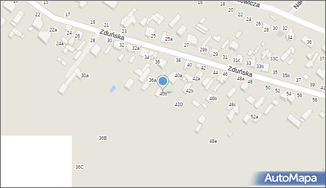 Zduńska Wola, Zduńska, 40b, mapa Zduńska Wola