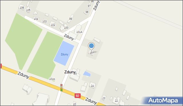 Zduny, Zduny, 107, mapa Zduny